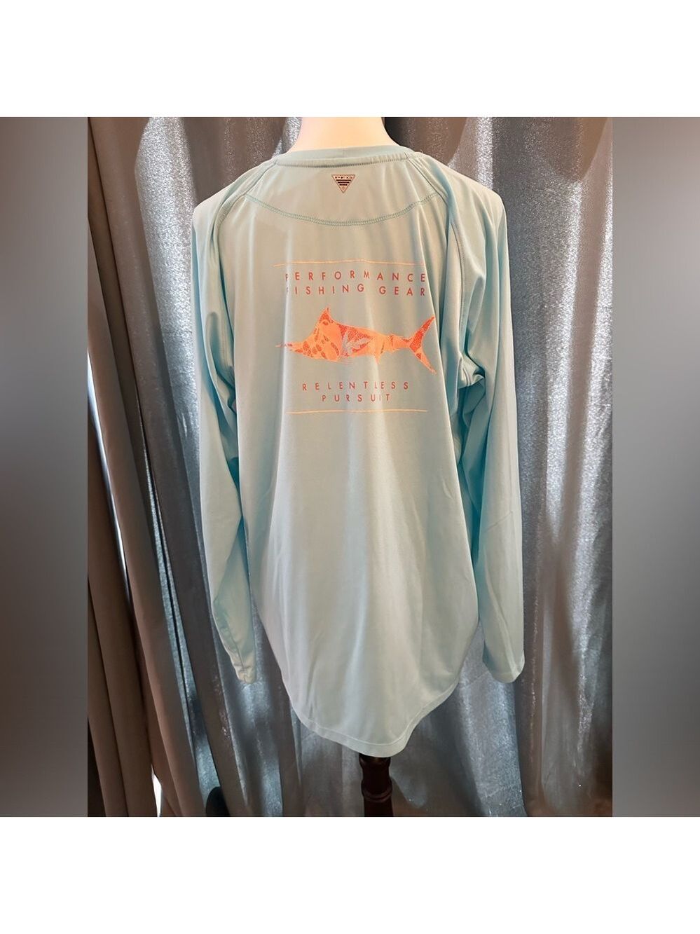 COLUMBIA Men’s PFG Omni-Wick Long Sleeve Shirt 2x Sun Protection Aqua - Picture 3 of 6